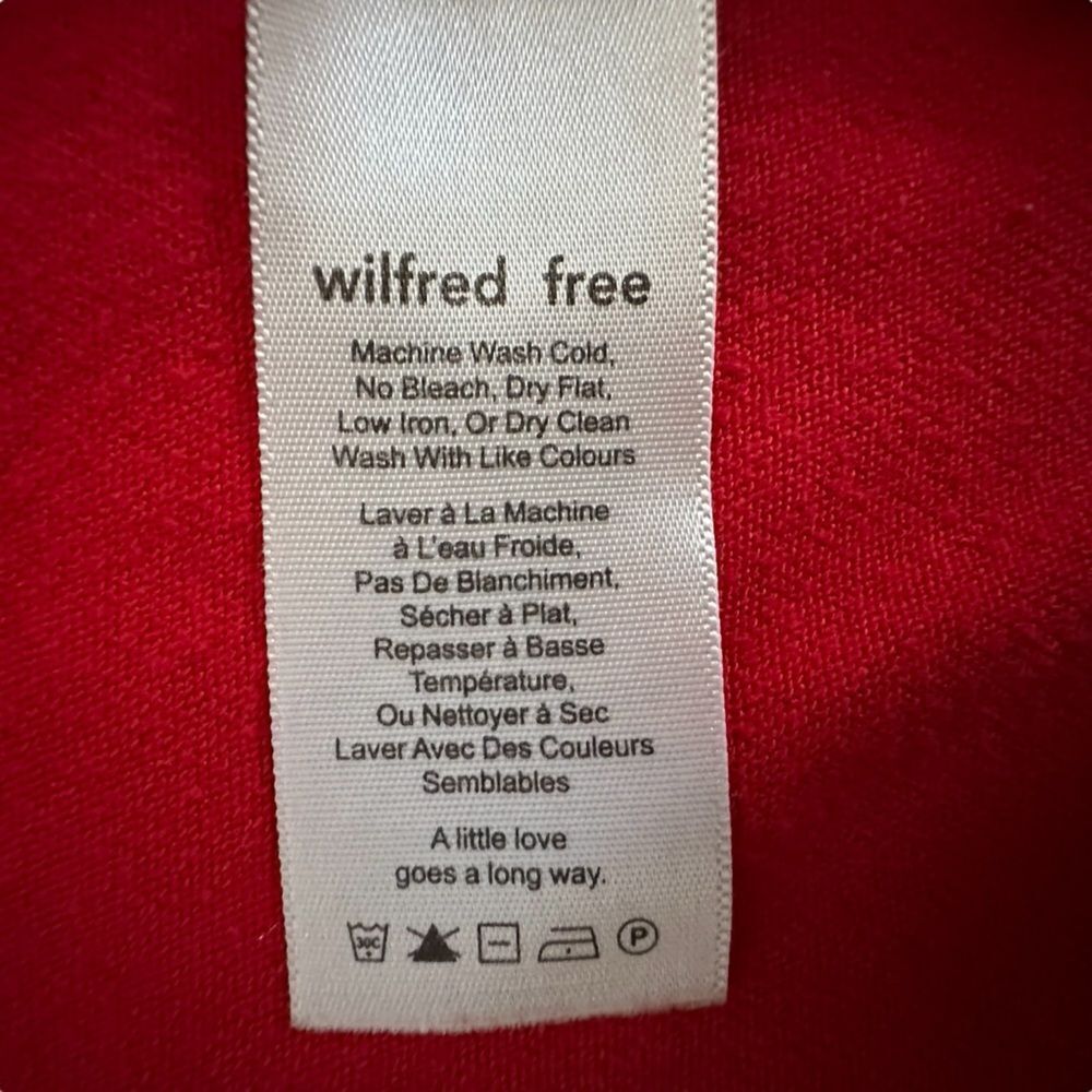 Wilfred Free Vibrant Red Tunic Top ~ boxy cut ~ side pockets ~ size XSmall - Picture 10 of 11